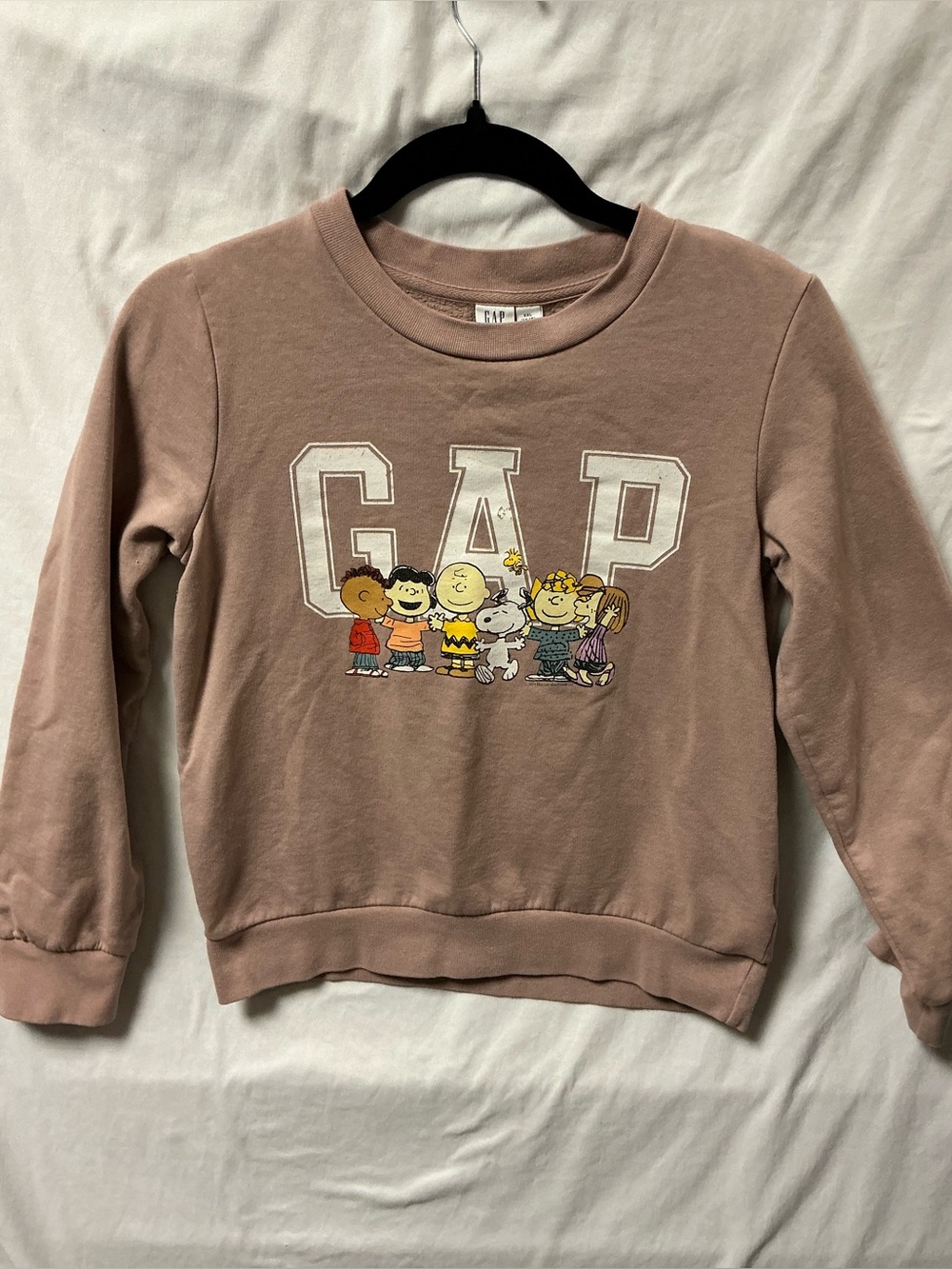 GAP Kids Dusty Rose Peanuts Crewneck Sweatshirt